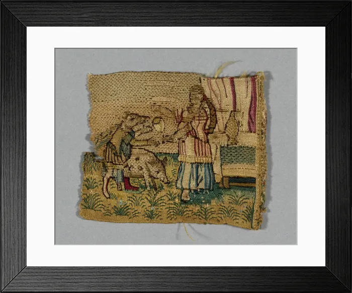Framed Print : Fragment of a Band Depicting Scene from Homers Odyssey, England, 16th / 17th century Framed Print : Fragment of a Band Depicting Scene from Homers Odyssey, England, 16th / 17th century