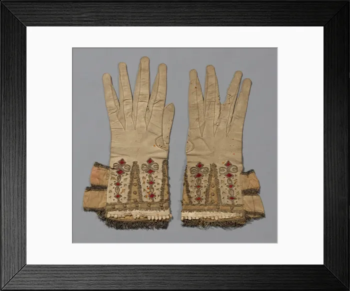 Framed Print : Pair of Gloves, England, 1601 / 50. Creator: Unknown Framed Print : Pair of Gloves, England, 1601 / 50. Creator: Unknown