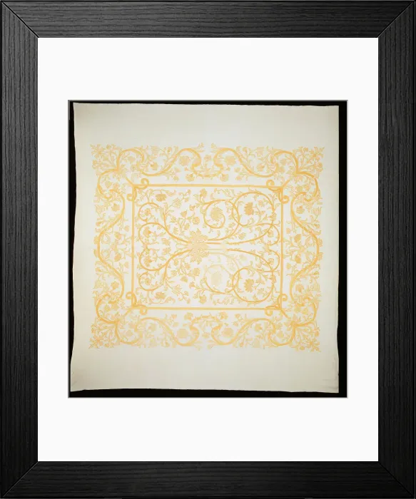 Framed Print : Bedcover in the Arts and Crafts Style, England, Early 20th century (based on 17th-century Framed Print : Bedcover in the Arts and Crafts Style, England, Early 20th century (based on 17th-century