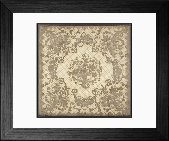 Framed Print : Bedcover, England, c. 1720 / 40. Creator: Unknown Framed Print : Bedcover, England, c. 1720 / 40. Creator: Unknown