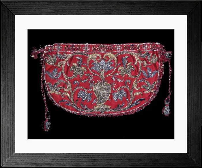 Framed Print : Bag, England, 17th century. Creator: Unknown Framed Print : Bag, England, 17th century. Creator: Unknown