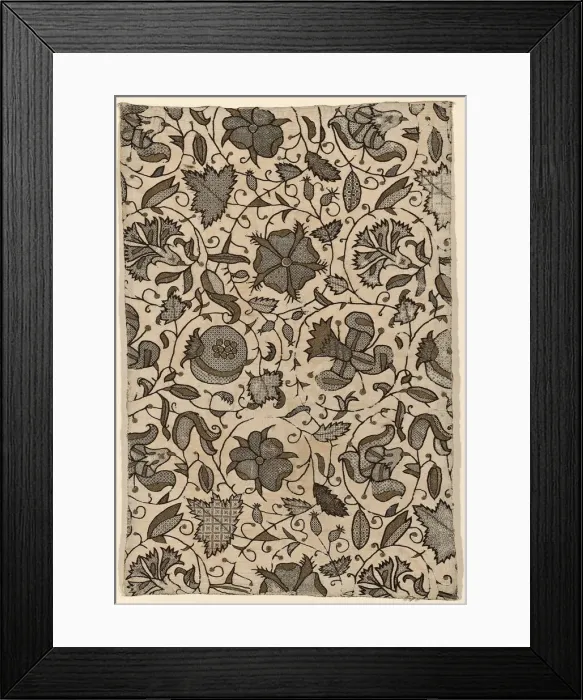 Framed Print : Cushion Cover (Made from Womans Dress), England, Elizabethan period, 1575 / 1600 Framed Print : Cushion Cover (Made from Womans Dress), England, Elizabethan period, 1575 / 1600