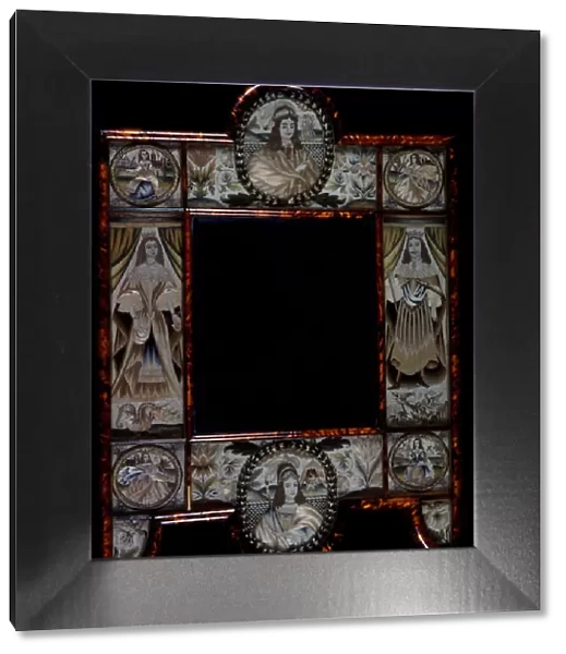 Mirror Showing King Charles II, Queen Catherine of Braganza