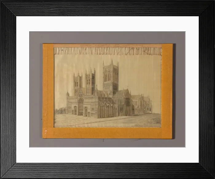 Framed Print : Picture of the Cathedral at Lincoln, England, Lincoln, 1870 / 80. Creator: Unknown Framed Print : Picture of the Cathedral at Lincoln, England, Lincoln, 1870 / 80. Creator: Unknown