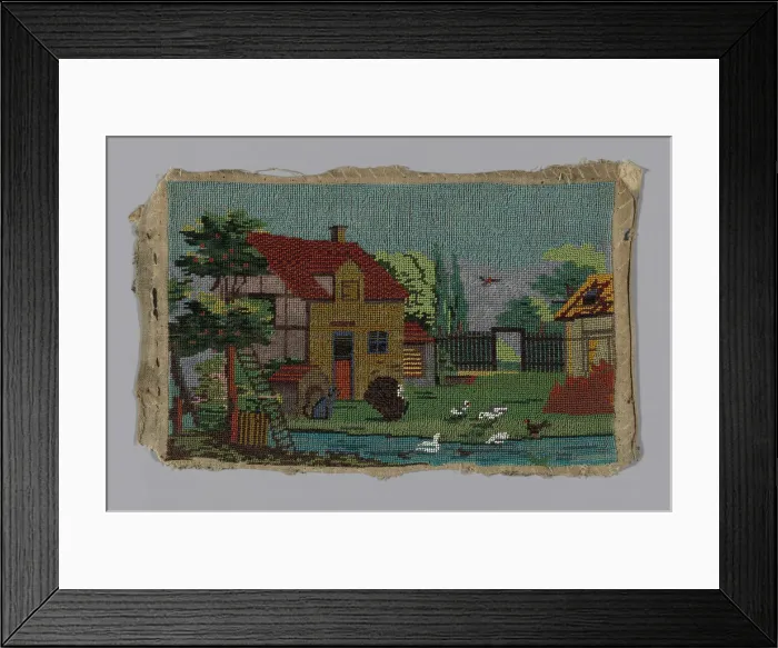 Framed Print : Picture (Beaded), England, 19th century. Creator: Unknown Framed Print : Picture (Beaded), England, 19th century. Creator: Unknown