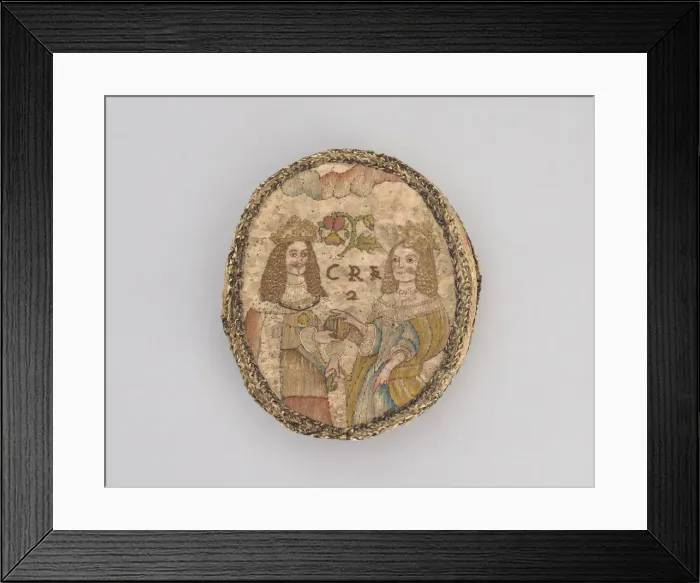 Framed Print : Oval Box Showing Charles II and Catherine of Braganza, England, c. 1660. Creator: Unknown Framed Print : Oval Box Showing Charles II and Catherine of Braganza, England, c. 1660. Creator: Unknown