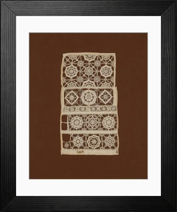 Framed Print : Fragment of a Sampler, England, 1669. Creator: Unknown Framed Print : Fragment of a Sampler, England, 1669. Creator: Unknown