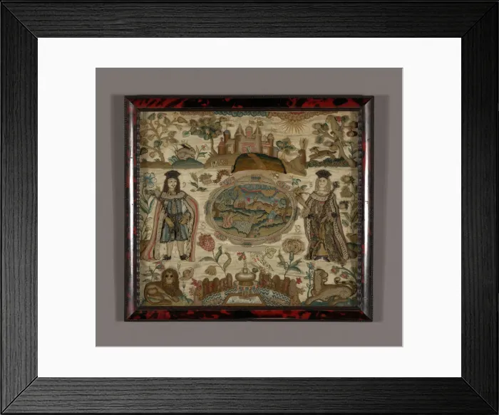 Framed Print : Needlework, England, 1698. Creator: Unknown Framed Print : Needlework, England, 1698. Creator: Unknown