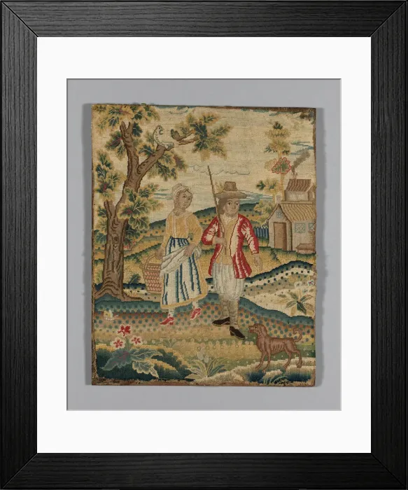 Framed Print : Picture (Needlework), England, c. 1720. Creator: Unknown Framed Print : Picture (Needlework), England, c. 1720. Creator: Unknown