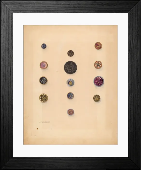 Framed Print : Buttons, c. 1937. Creator: Isidore Steinberg Framed Print : Buttons, c. 1937. Creator: Isidore Steinberg
