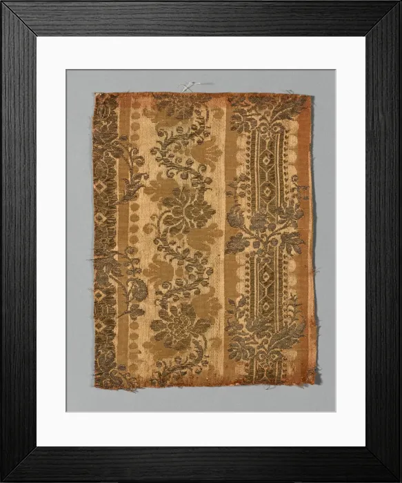 Framed Print : Fragment (Dress Fabric), Italy, 1650 / 1700. Creator: Unknown Framed Print : Fragment (Dress Fabric), Italy, 1650 / 1700. Creator: Unknown