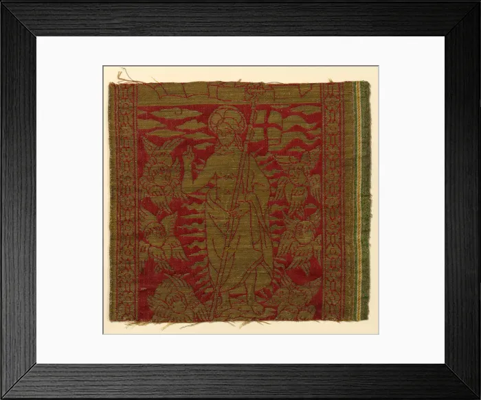 Framed Print : Fragment from an Orphrey Band Depicting the Resurrection, Italy, 15th century Framed Print : Fragment from an Orphrey Band Depicting the Resurrection, Italy, 15th century
