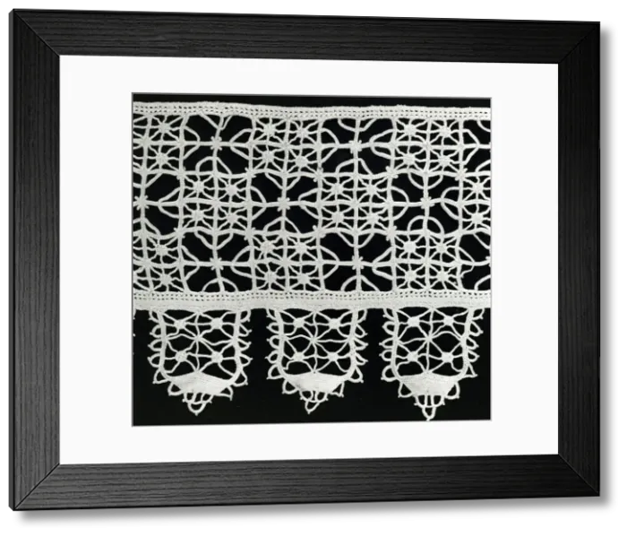 Framed Print : Border, Italy, 1875 / 1900 (reproduction of 16th century Reticello design) Framed Print : Border, Italy, 1875 / 1900 (reproduction of 16th century Reticello design)
