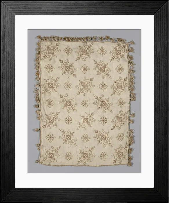 Framed Print : Pillowcase, Italy, 17th century. Creator: Unknown Framed Print : Pillowcase, Italy, 17th century. Creator: Unknown