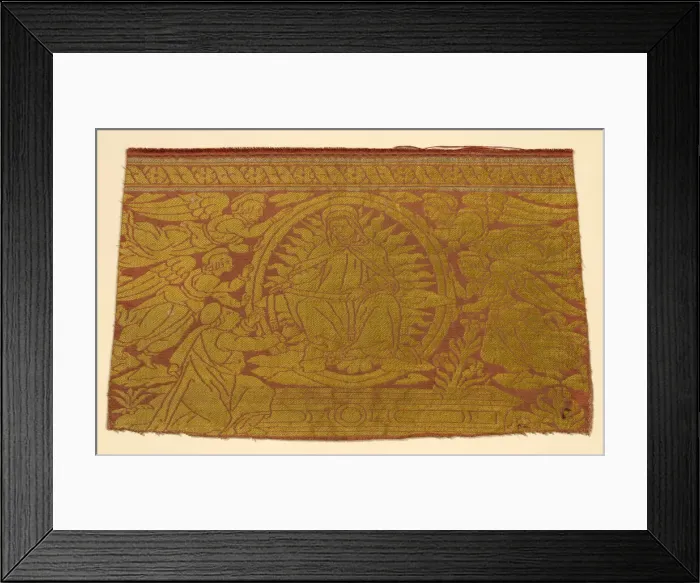Framed Print : Fragment (From an Orphrey Band), Italy, 15th century. Creator: Unknown Framed Print : Fragment (From an Orphrey Band), Italy, 15th century. Creator: Unknown