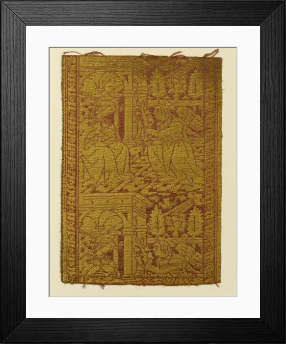 Framed Print : Fragment (From an Orphrey Band), Italy, 15th century. Creator: Unknown Framed Print : Fragment (From an Orphrey Band), Italy, 15th century. Creator: Unknown