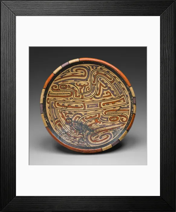 Framed Print : Pedestal Bowl Depicting Bicephalic Footed Serpent with Headcrest, A. D. 700 / 1100 Framed Print : Pedestal Bowl Depicting Bicephalic Footed Serpent with Headcrest, A. D. 700 / 1100