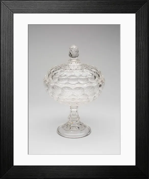 Framed Print : Covered Compote, c. 1850. Creator: Pittsburgh Glass Company Framed Print : Covered Compote, c. 1850. Creator: Pittsburgh Glass Company