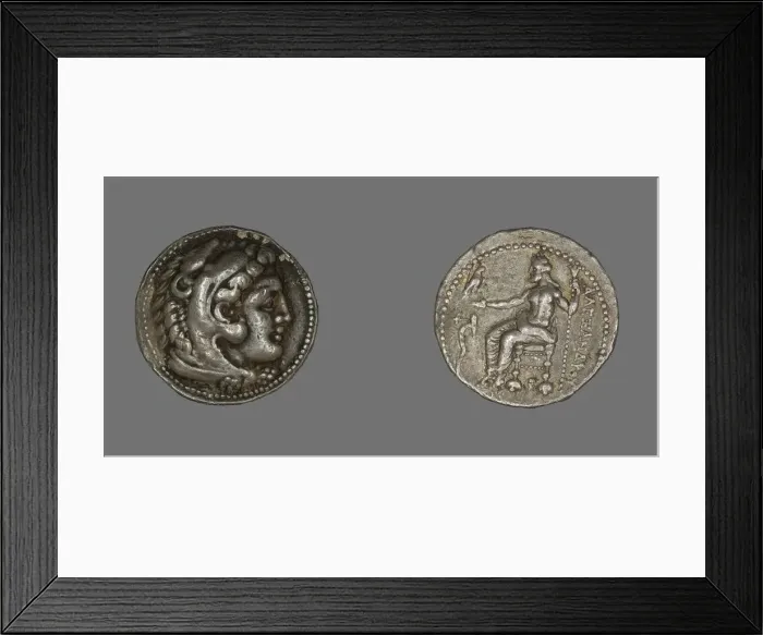 Framed Print : Tetradrachm (Coin) Portraying Alexander the Great, 336-323 BCE. Creator: Unknown Framed Print : Tetradrachm (Coin) Portraying Alexander the Great, 336-323 BCE. Creator: Unknown