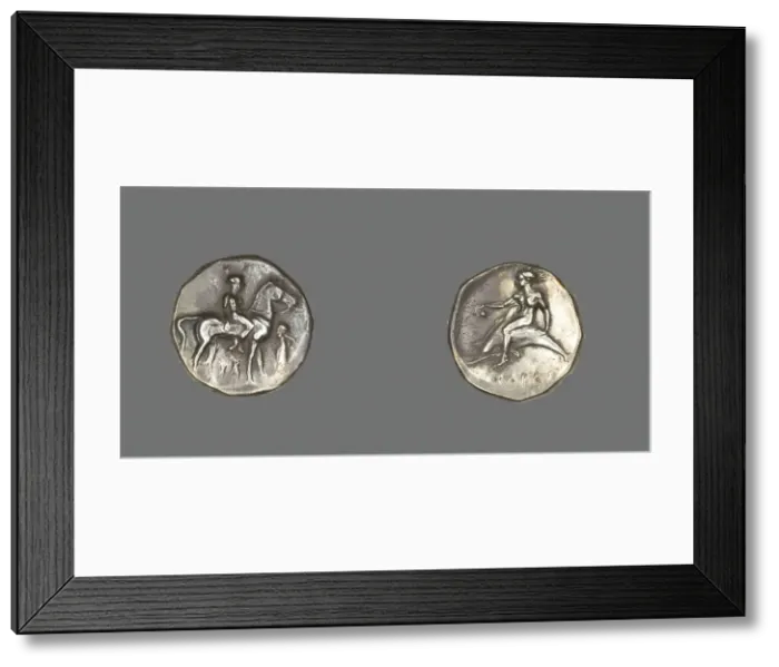 Framed Print : Stater (Coin) Depicting a Horseman, probably 380-345 BCE. Creator: Unknown Framed Print : Stater (Coin) Depicting a Horseman, probably 380-345 BCE. Creator: Unknown