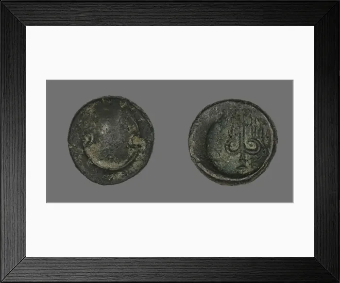 Framed Print : Coin Depicting a Boeotian Shield, 196-146 BCE. Creator: Unknown Framed Print : Coin Depicting a Boeotian Shield, 196-146 BCE. Creator: Unknown