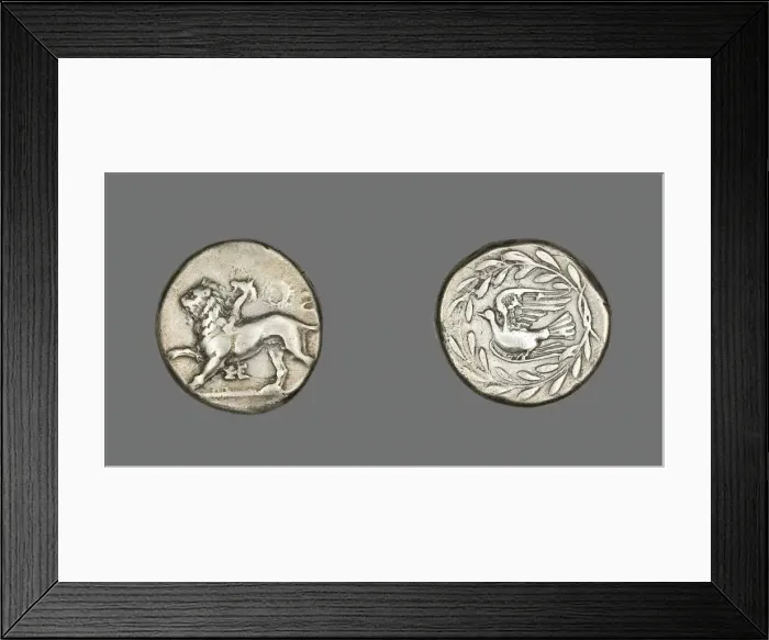 Framed Print : Aeginetic Stater (Coin) Depicting a Chimera, 431-400 BCE. Creator: Unknown Framed Print : Aeginetic Stater (Coin) Depicting a Chimera, 431-400 BCE. Creator: Unknown