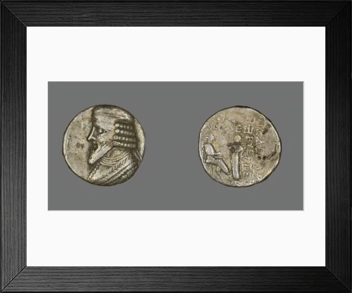 Framed Print : Tetradrachm (Coin) Portraying King Gotarzes, 40-51. Creator: Unknown Framed Print : Tetradrachm (Coin) Portraying King Gotarzes, 40-51. Creator: Unknown