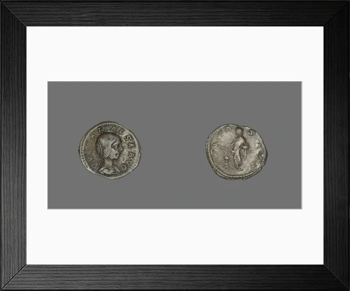 Framed Print : Denarius (Coin) Portraying Empress Julia Maesa, 218. Creator: Unknown Framed Print : Denarius (Coin) Portraying Empress Julia Maesa, 218. Creator: Unknown