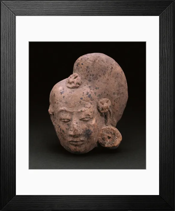 Framed Print : Head from a Figurine of a Female, 14th / 15th century. Creator: Unknown Framed Print : Head from a Figurine of a Female, 14th / 15th century. Creator: Unknown