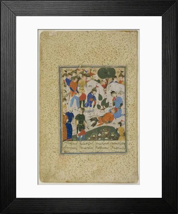 Framed Print : Iskander Comforts the Dying Darius, 1590. Creator: Unknown Framed Print : Iskander Comforts the Dying Darius, 1590. Creator: Unknown