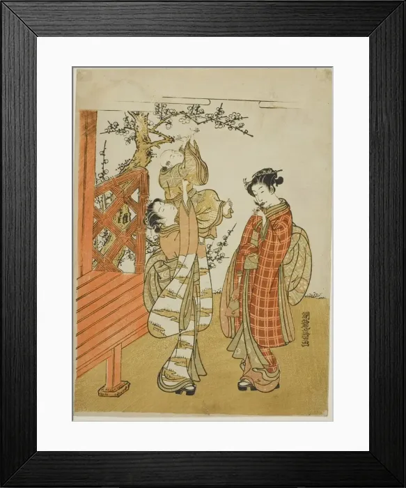 Framed Print : Retrieving the Shuttlecock, c. 1773. Creator: Isoda Koryusai Framed Print : Retrieving the Shuttlecock, c. 1773. Creator: Isoda Koryusai