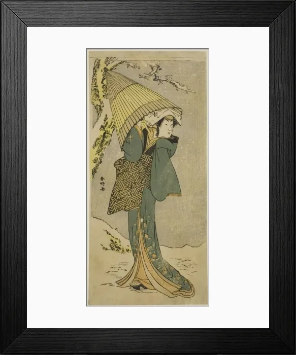 Framed Print : The Actor Nakamura Riko I as Kiyotaki in the Play Oakinai Hiru ga Kojima, Performed Framed Print : The Actor Nakamura Riko I as Kiyotaki in the Play Oakinai Hiru ga Kojima, Performed
