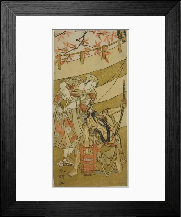 Framed Print : The Actors Ichikawa Raizo II as Kojiro Masahira (right) and Ichikawa Danzo IV as Doi no... c. 1774. Creator: Katsukawa Shunko Framed Print : The Actors Ichikawa Raizo II as Kojiro Masahira (right) and Ichikawa Danzo IV as Doi no... c. 1774. Creator: Katsukawa Shunko