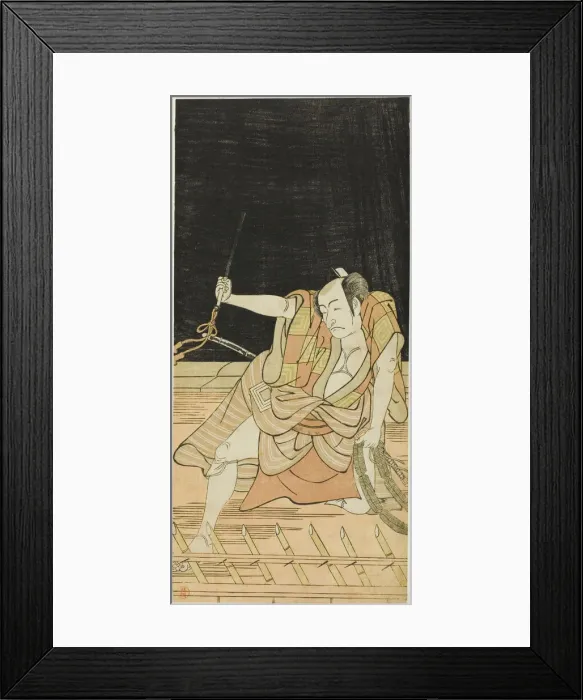 Framed Print : The Actor Ichikawa Danjuro V as Issun Tokubei in Act Eight of the Play Natsu Matsuri... c. 1779. Creator: Katsukawa Shunko Framed Print : The Actor Ichikawa Danjuro V as Issun Tokubei in Act Eight of the Play Natsu Matsuri... c. 1779. Creator: Katsukawa Shunko