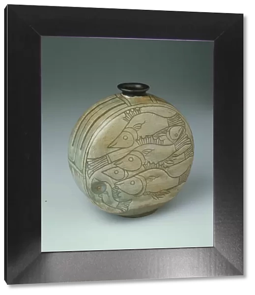 Flask with Fish, Korea, Joseon dynasty (1392-1910), 15th century. Creator: Unknown