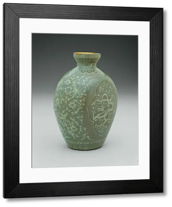 Framed Print : Vase with Dragon and Phoenix, Korea, Goryeo dynasty (918-1392) Framed Print : Vase with Dragon and Phoenix, Korea, Goryeo dynasty (918-1392)