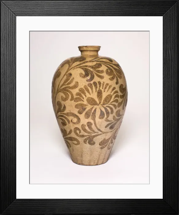 Framed Print : Vase with Stylized Floral Scrolls, Korea, Goryeo dynasty (918-1392). Creator: Unknown Framed Print : Vase with Stylized Floral Scrolls, Korea, Goryeo dynasty (918-1392). Creator: Unknown
