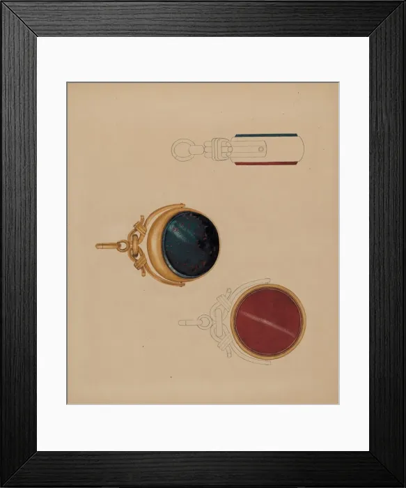Framed Print : Watch Fob, 1935 / 1942. Creator: Isidore Steinberg Framed Print : Watch Fob, 1935 / 1942. Creator: Isidore Steinberg