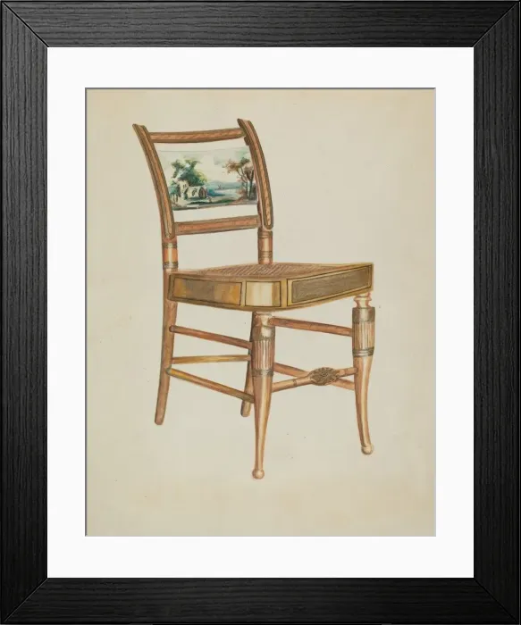 Framed Print : Chair - with Hudson River Scenes, 1935 / 1942. Creator: Ella Josephine Sterling Framed Print : Chair - with Hudson River Scenes, 1935 / 1942. Creator: Ella Josephine Sterling