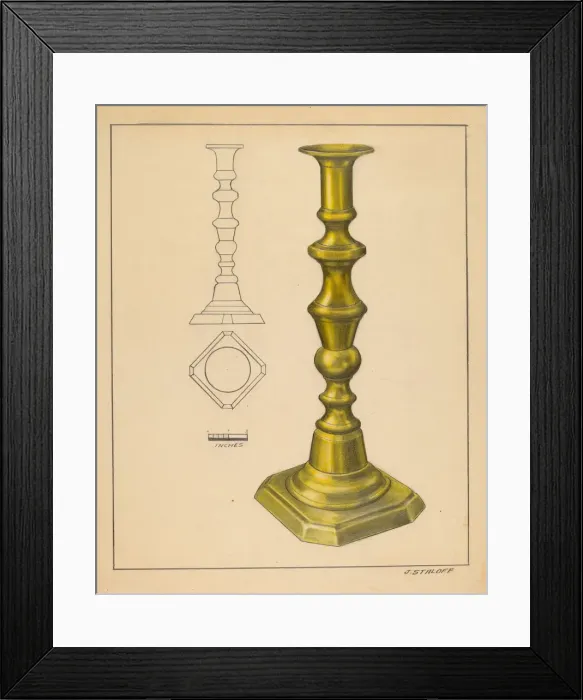 Framed Print : Candlestick, c. 1936. Creator: Jack Staloff Framed Print : Candlestick, c. 1936. Creator: Jack Staloff