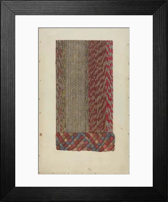 Framed Print : Shaker Rug, c. 1936. Creator: Alice Stearns Framed Print : Shaker Rug, c. 1936. Creator: Alice Stearns