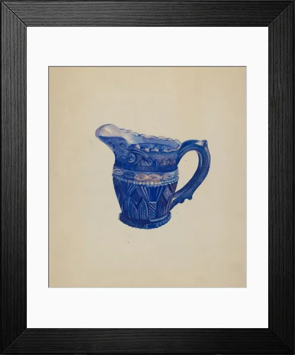 Framed Print : Early Sandwich Creamer, c. 1936. Creator: Ella Josephine Sterling Framed Print : Early Sandwich Creamer, c. 1936. Creator: Ella Josephine Sterling