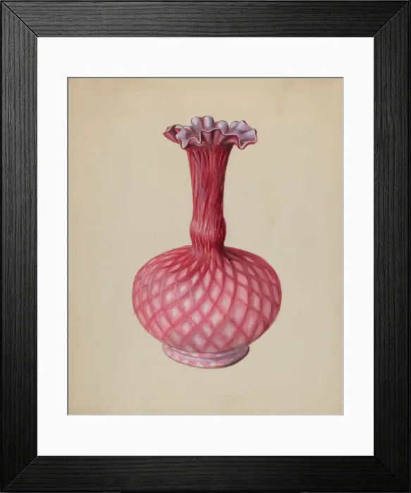 Framed Print : Ornamental Ruby Vase, c. 1936. Creator: Robert Stewart Framed Print : Ornamental Ruby Vase, c. 1936. Creator: Robert Stewart