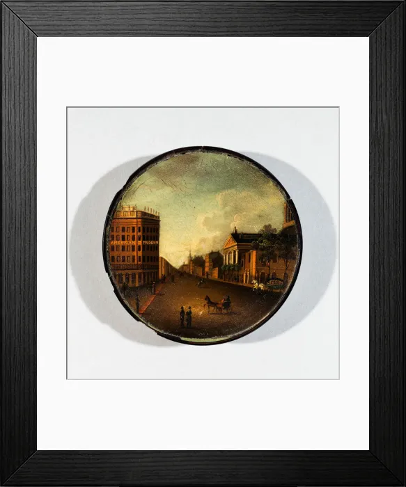 Framed Print : Box with painted lid, 19th century. Creator: Unknown Framed Print : Box with painted lid, 19th century. Creator: Unknown
