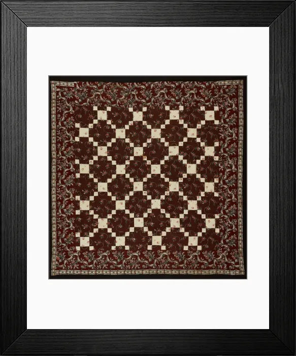 Framed Print : Bedcover (Nine Patch Quilt), United States, 1800 / 20. Creator: Unknown Framed Print : Bedcover (Nine Patch Quilt), United States, 1800 / 20. Creator: Unknown