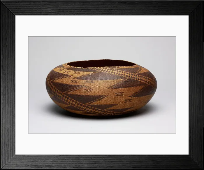 Framed Print : Twined Basketry Bowl, c. 1870 / 1900. Creator: Sally Burris Framed Print : Twined Basketry Bowl, c. 1870 / 1900. Creator: Sally Burris
