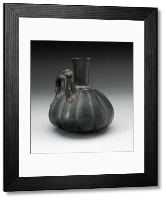 Framed Print : Gourd-Shaped Blackware Jar with Standing Puma on Shoulder, 200 B. C. / A. D. 200 Framed Print : Gourd-Shaped Blackware Jar with Standing Puma on Shoulder, 200 B. C. / A. D. 200