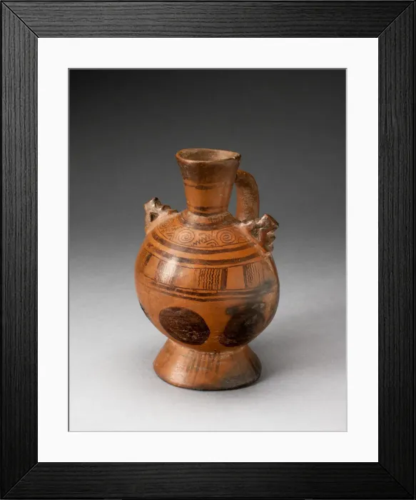 Framed Print : Single-Handled Pedestal Jar with Geometric Motifs and Appliques on Shoulders, A. D Framed Print : Single-Handled Pedestal Jar with Geometric Motifs and Appliques on Shoulders, A. D