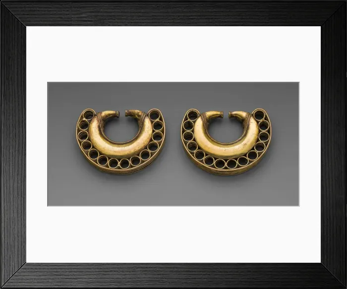 Framed Print : Pair of Earrings, A. D. 1000 / 1500. Creator: Unknown Framed Print : Pair of Earrings, A. D. 1000 / 1500. Creator: Unknown