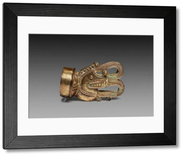 Framed Print : Labret in the Form of a Saurian Head with Bifurcated Volute Emerging from Mouth, A. D Framed Print : Labret in the Form of a Saurian Head with Bifurcated Volute Emerging from Mouth, A. D